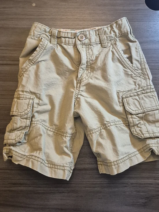 Carter's Boys' Tan Cargo Khaki Shorts Adjustable Waist for Kids Size 4 - Picture 2 of 9